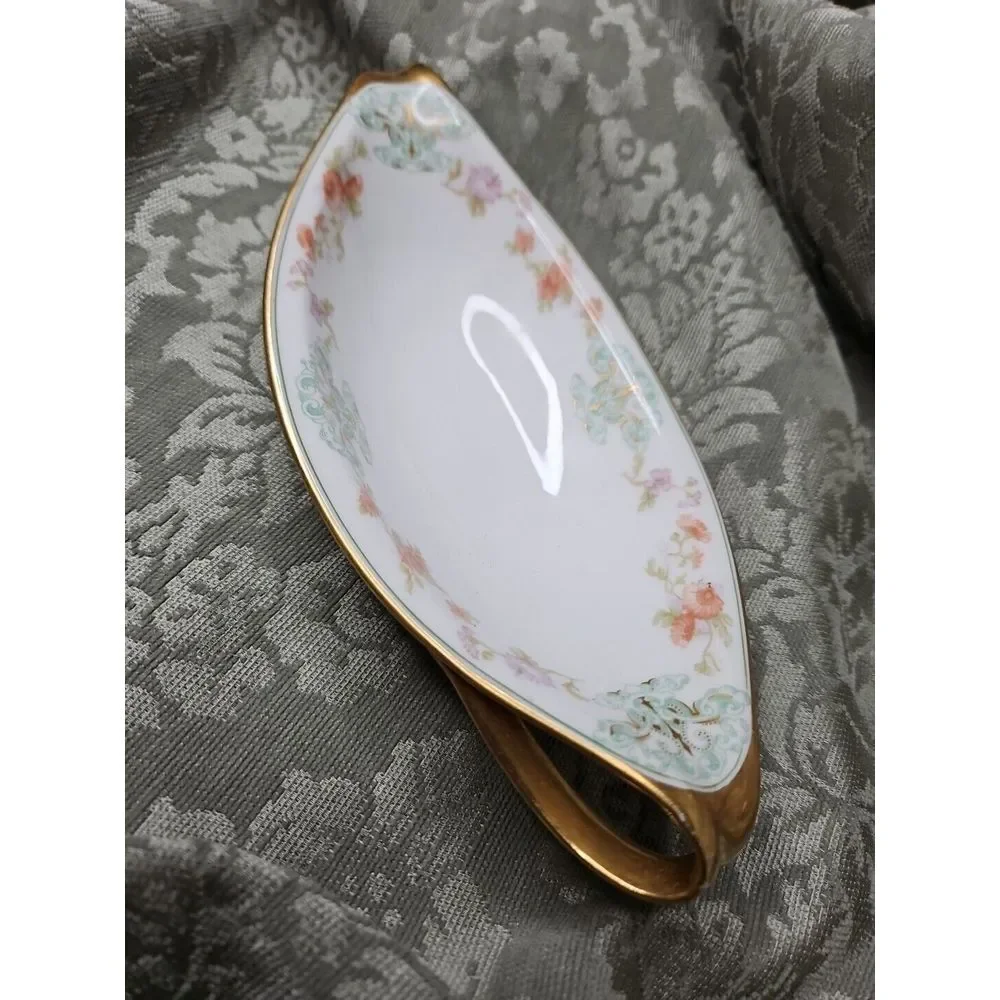 Bawo & Dotter Elite Limoges Serving Dish GOLD‎ GILT Art Nouveau Double Handle